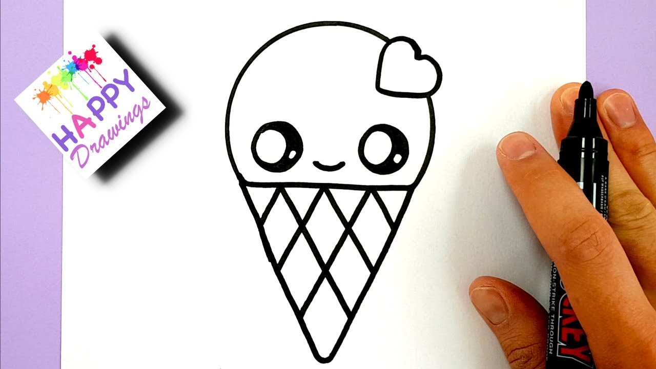 HOW TO DRAW A CUTE ICE CREAM WITH A LOVE HEART CUTE AND EASY - Ứng Dụng