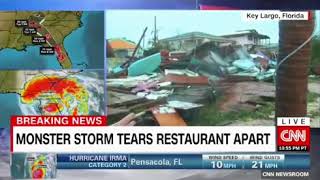 Irma tears restaurant 'Snappers' apart on Key Largo, Florida