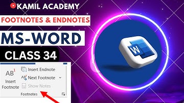 How to insert Footnotes and Endnotes in MS WORD || In Pashto Language (Class 34)
