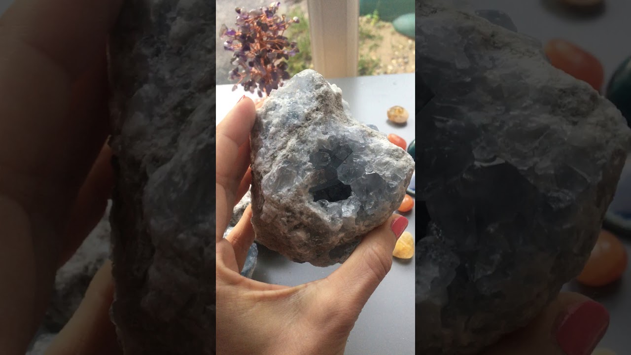 Celestite Cluster Geode 10.