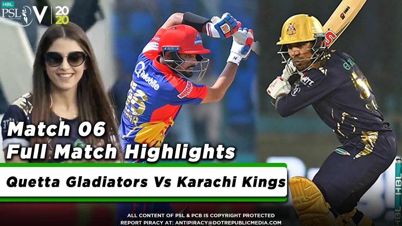 Thrilling Ending Again | Karachi Kings Vs Quetta Gladiators | Full Match 6 | HBL PSL 5 | 2020 | MB1