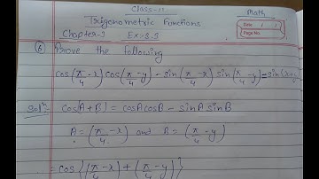 Class 11 ll Chapter Trigonometric Functions Ex :- 3.3 ll Question no.6