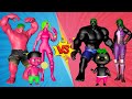 FAMILY PINK HULK VS FAMILY BLACK HULK