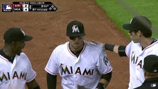 ARI@MIA: Prado makes a running grab in foul territory screenshot 5