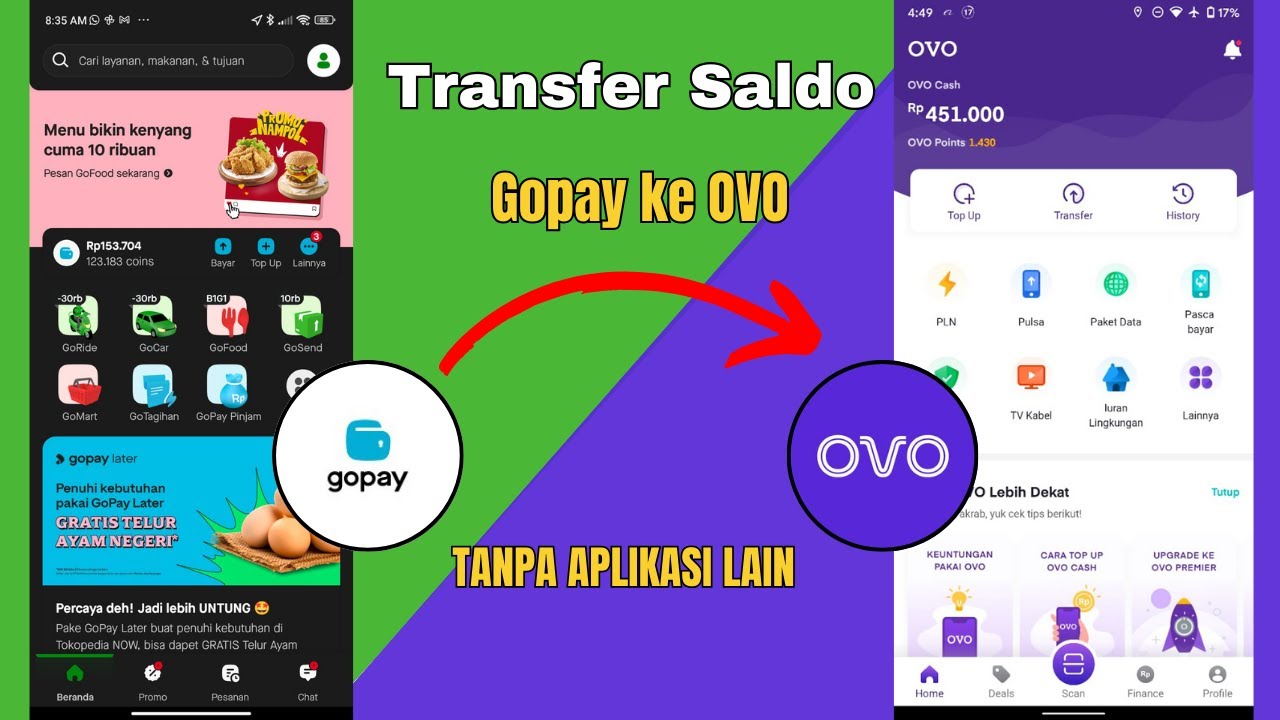 Cara Transfer Saldo Dari GoPay Ke OVO TopUp OVO melalui