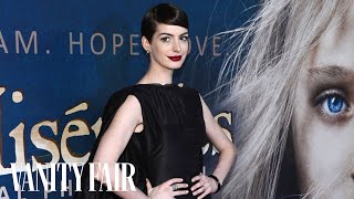 Anne Hathaway - The Secret of Her Red Carpet Fashion on Vanity Fair's Red-Carpet Road Trip