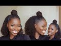 6 Minutes Simple &amp; Elegant UPDO hairstyle on Short 4C Natural | Kinky curly Yaki clip in review.