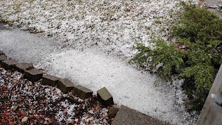 This thunderstorm with hail is passing through Hometown, Illinois.