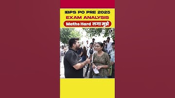 Maths Hard लगा मुझे | IBPS PO PRE Exam Analysis #ibpspo2025 #examanalysis #pw #bankingwallah