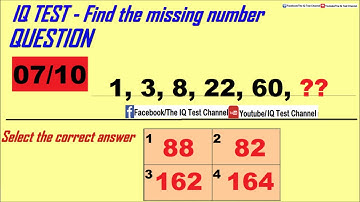 Calculate the Missing Number - IQ TEST - Numbers Sequence