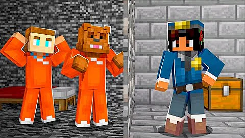 Escaping From The CRAZY Warden In Minecraft Cops A...