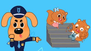 It's Dangerous to Fall Down the Stairs! - Sheriff Labrador Safety Cartoon - Useful Cartoon - Babybus screenshot 5