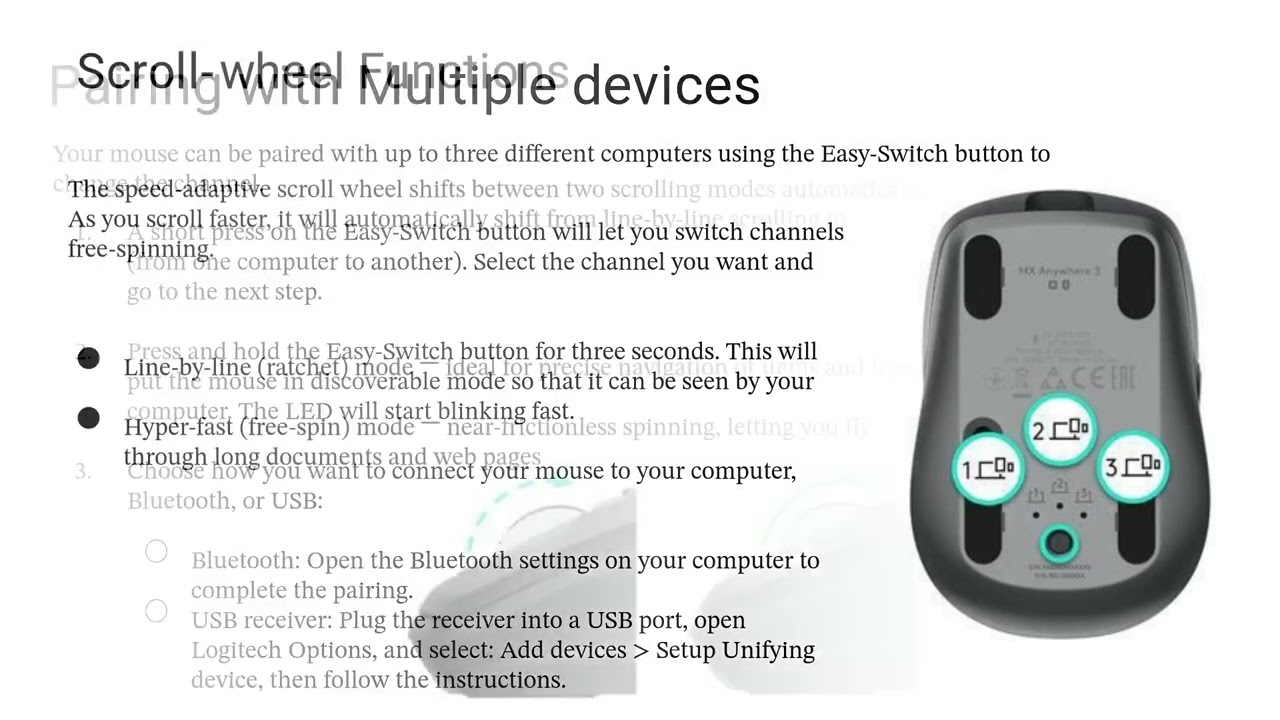 Logitech MX anywhere 3 Wireless Mouse Software Options Overview