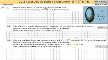 Maths screencast 2018 Paper 2 LC OL Question 9