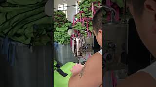 Inside a Backpack Factory: Sewing Green Bags #Shorts