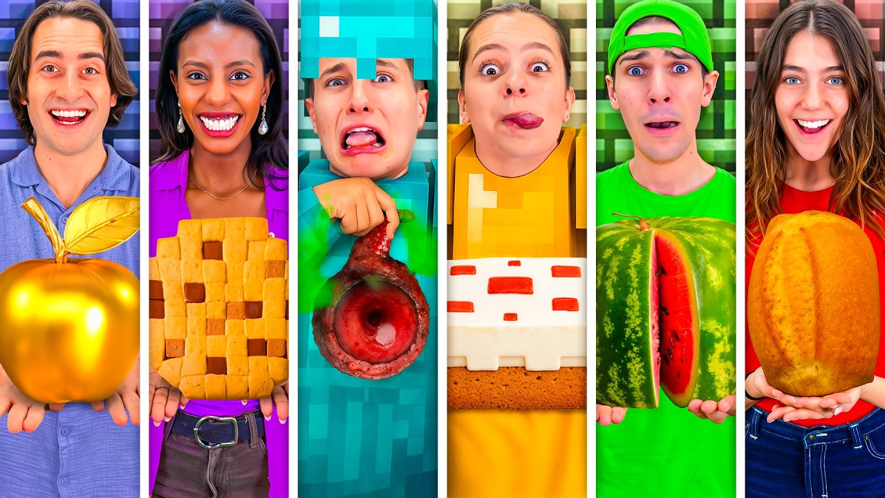 MANGIAMO SOLO CIBO DI MINECRAFT NELLA VITA REALE PER 24 ORE!🍎