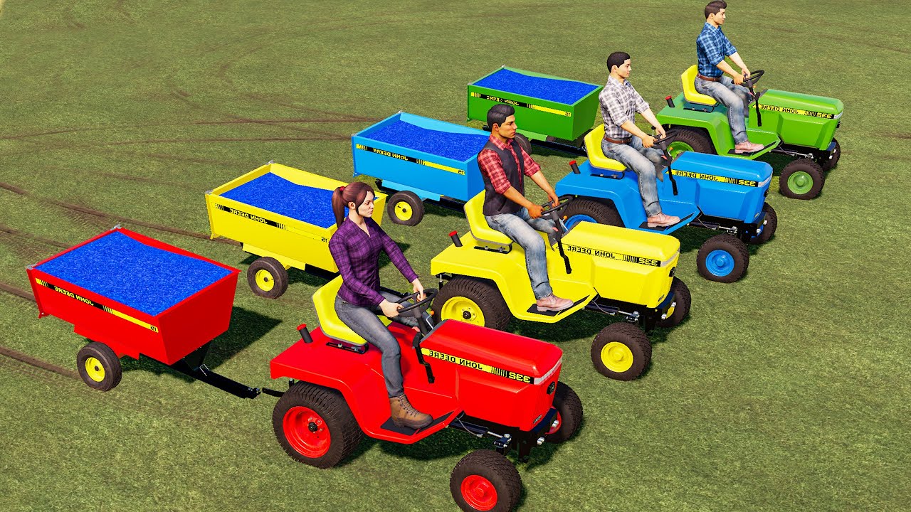 MINI TRACTOR OF COLORS! WOOD CHIPS MAKING WITH JOHN DEERE TRACTORS