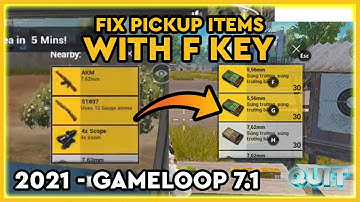 How To Fix Problem - Pickup with F Key - PUBG mobile | 100% Working | 2021| QUIT