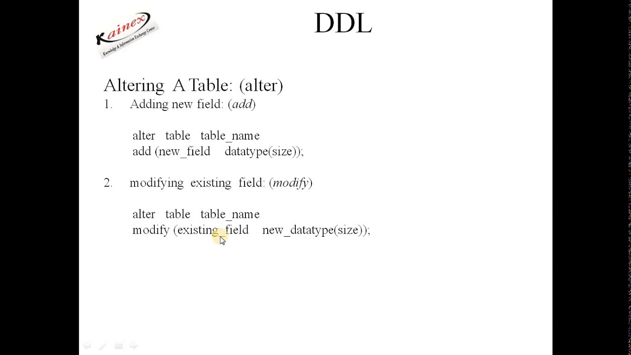 SQL alter of table in sql part 1 - YouTube
