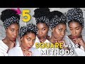 5 CLASSIC WAYS To Tie A SQUARE HEAD WRAP!!