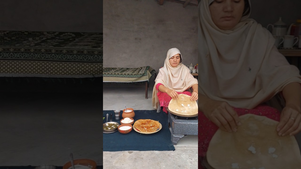 Sarsoo ka saag or maza dar pratha nashta ma ll 