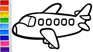 Easy Drawing, Painting and Coloring Airplane | Step by Step| for Kids #markermarvel