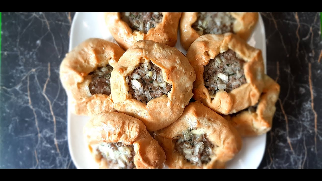 Пирожки с мясной начинкой на скорую руку. Простой рецепт из ...