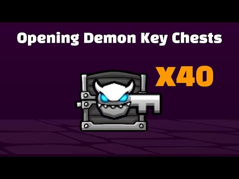 OPENING 40 DEMON KEY CHESTS! [Geometry Dash 2.2] [Treasure Room] #geometrydash #gaming