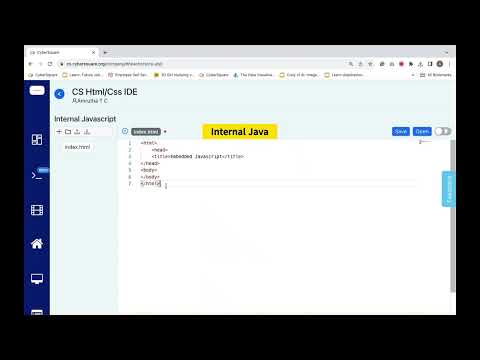 Cyber Square Grade 6 Module 3 - Ways of applying JavaScript