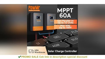 PowMr 60A MPPT Parallel Controller Solar Charge Controller 12V 24V 36V 48V Regulator For Lithium LiF