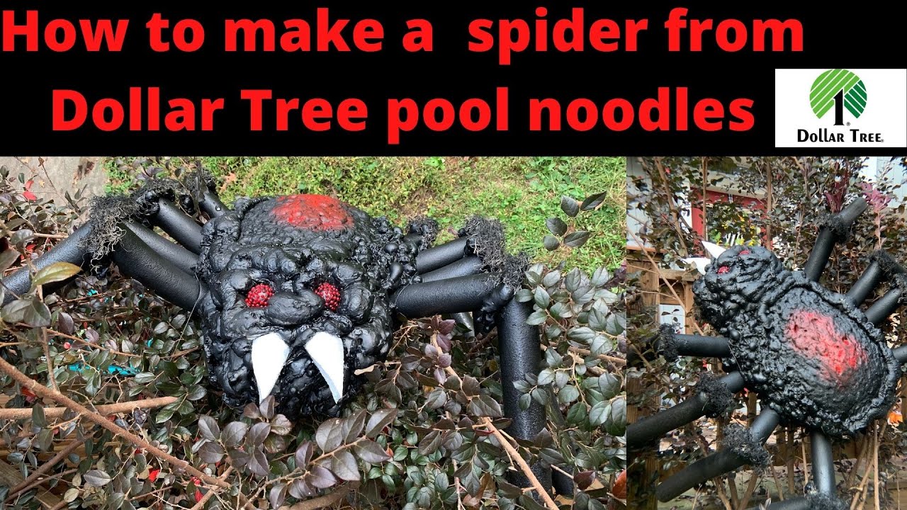 How to make a pool noodle spider pool noodle craft for Halloween YouTube