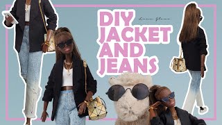 DIY Barbie Clothes Tutorial and Free Patterns I Black Jacket and Dyed Jeans