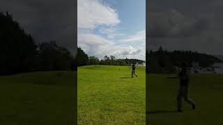 Atlas, the Saker falcon, flips upside down while flying to the lure in slow motion.