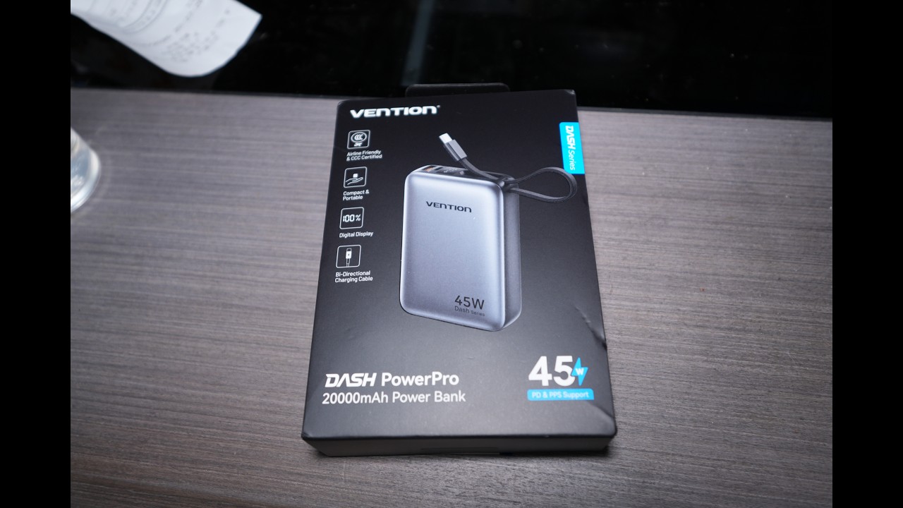 Vention Dash PowerPro 20000mAh 45W Power Bank Unboxing - YouTube