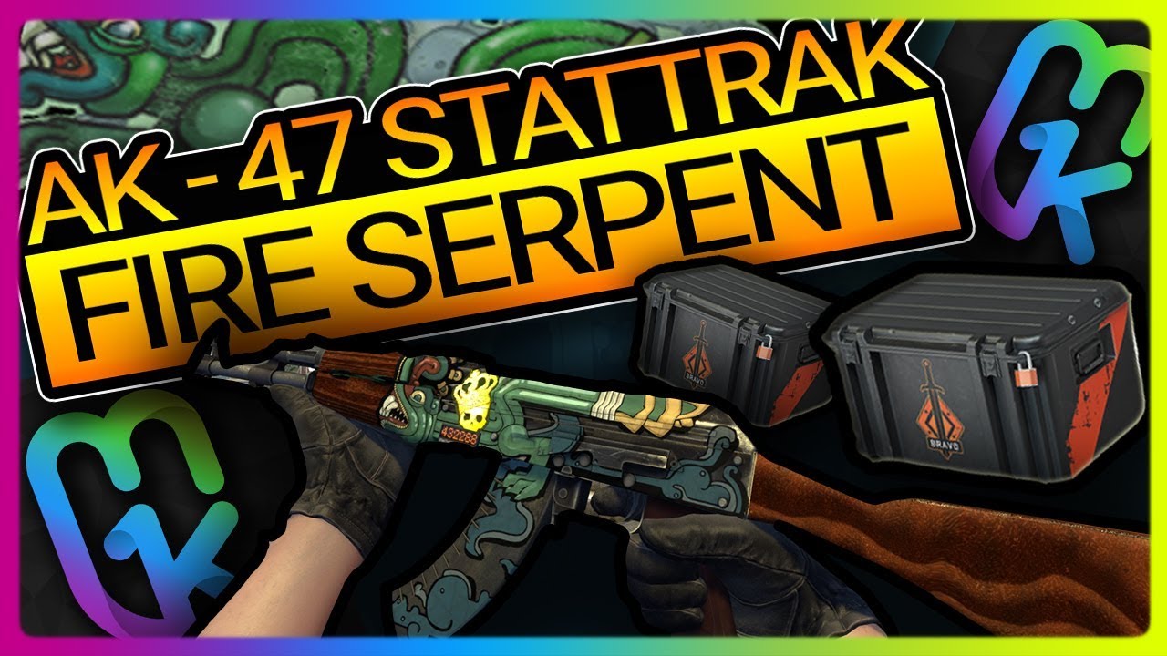 CS GO @ AK-47 Fire Serpent Skin StatTrak BRAVO CASE 1080p@60FPS - YouTube