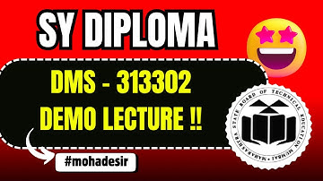 DATABASE MANAGEMENT SYSTEM  K SCHEME | DMS | 313302 |  | MSBTE |  DEMO LECTURE | MOHADE SIR