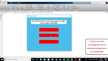 Matlab code for An efficient rain removal in single colour image using CNN