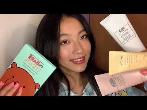 ASMR SKINCARE & MAKEUP TRIGGERS ✨(whispering, tapping, water sounds and MORE) 수면 보조제 | 放鬆入睡