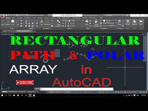 RECTANGULAR, PATH AND POLAR ARRAY COMMAND IN AutoCAD || HOW TO USE ARRAY COMMAND IN AutoCAD 2016 ||