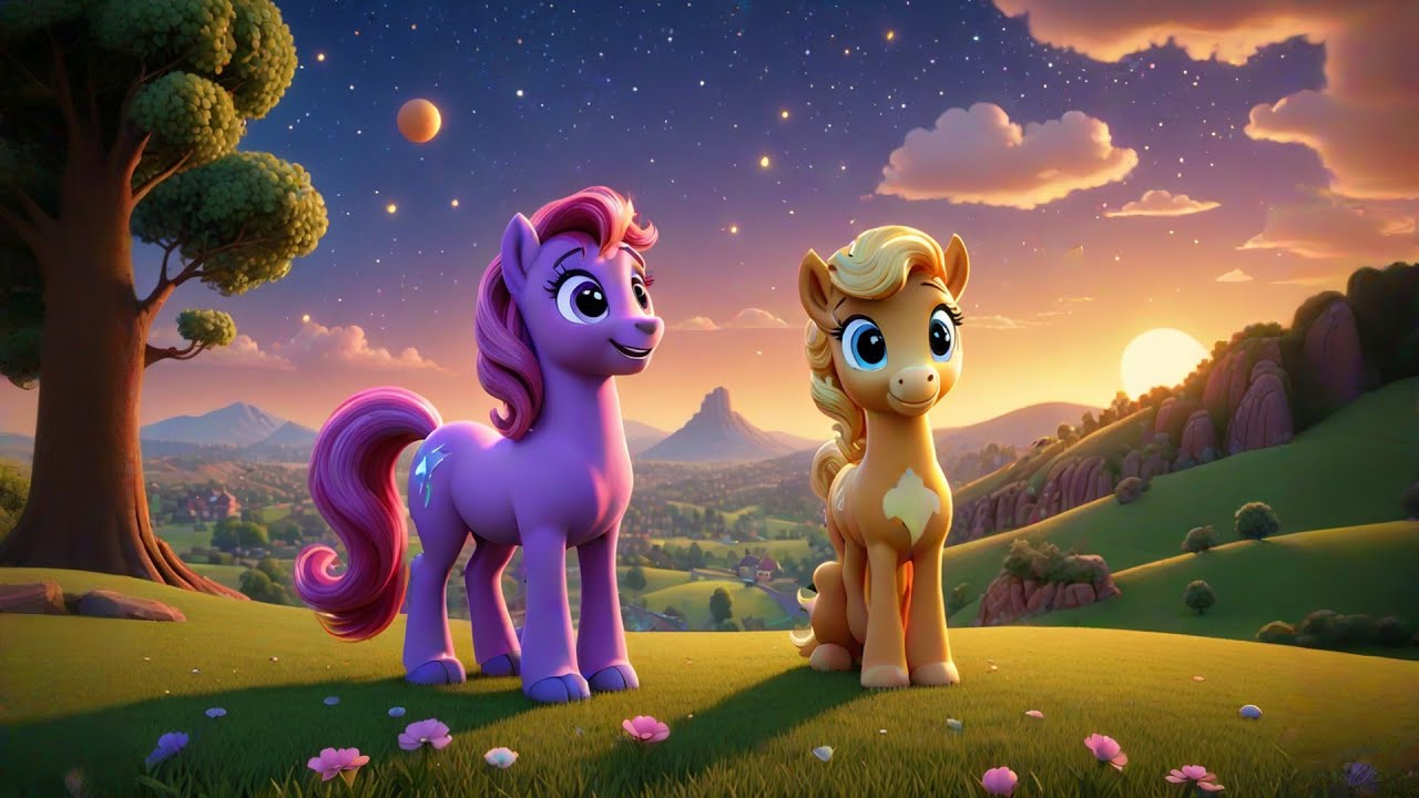 Three Magical Ponies Paint the Clouds | Fantasy Rhyme for Kids | Colorful Pony Song