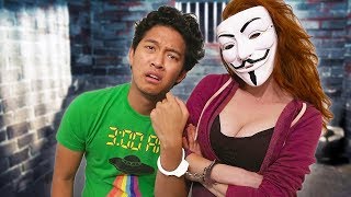 HANDCUFFED TO EVIL HACKER GIRL for 24 hours!!