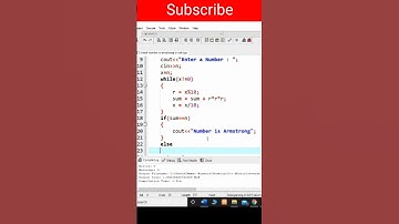 #77 Program to Check Armstrong Number in C++ | C++ Programming #shorts #WhileLoop #Loops