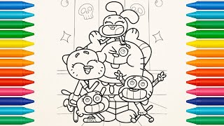 The Wonderfully Weird World of Gumball COLORING PAGES | HOW TO COLORING GUMBALL| SPEED COLORING