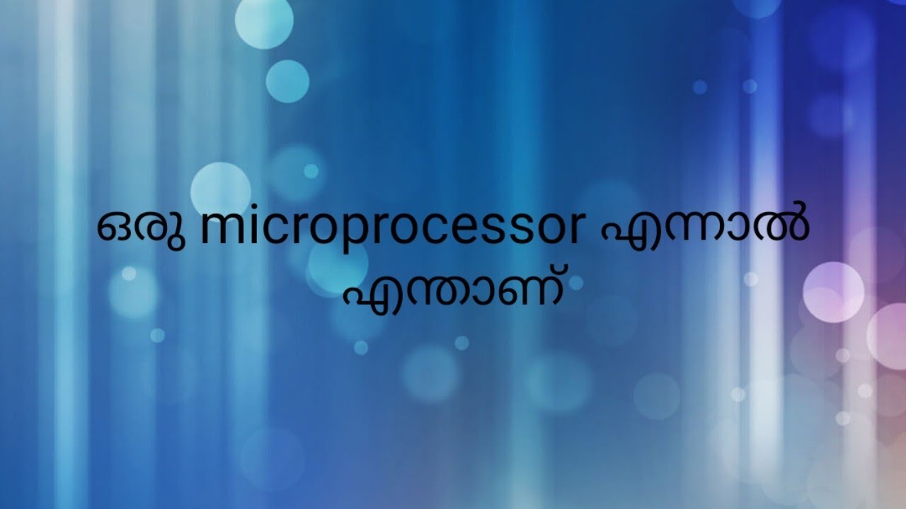 Introduction to 8085 microprocessor Malayalam