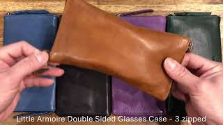 Double Sided Glasses Case with extra rear zipped pocket