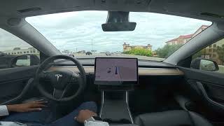 Tesla Full Self driving downtown San Antonio