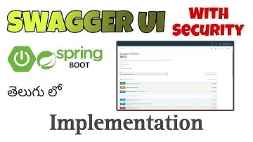 SWAGGER UI in Spring boot implementation Telugu lo | With Security | Java | Telugu