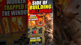 🚨 Building Collapses During Fire Rescue! Hero's Split-Second Escape