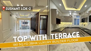 Luxurious 180 Sq.yd ! 3Bhk Builder Floor In Gurgaon Top With Terrace ! Sushant Lok-2 ! Near Metro !