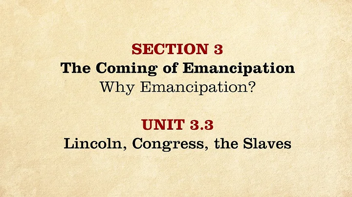 MOOC | Lincoln, Congress, the Slaves | The Civil War and Reconstruction, 1861-1865 | 2.3.3